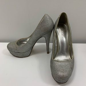 Aldo Sparkly Silver Pumps